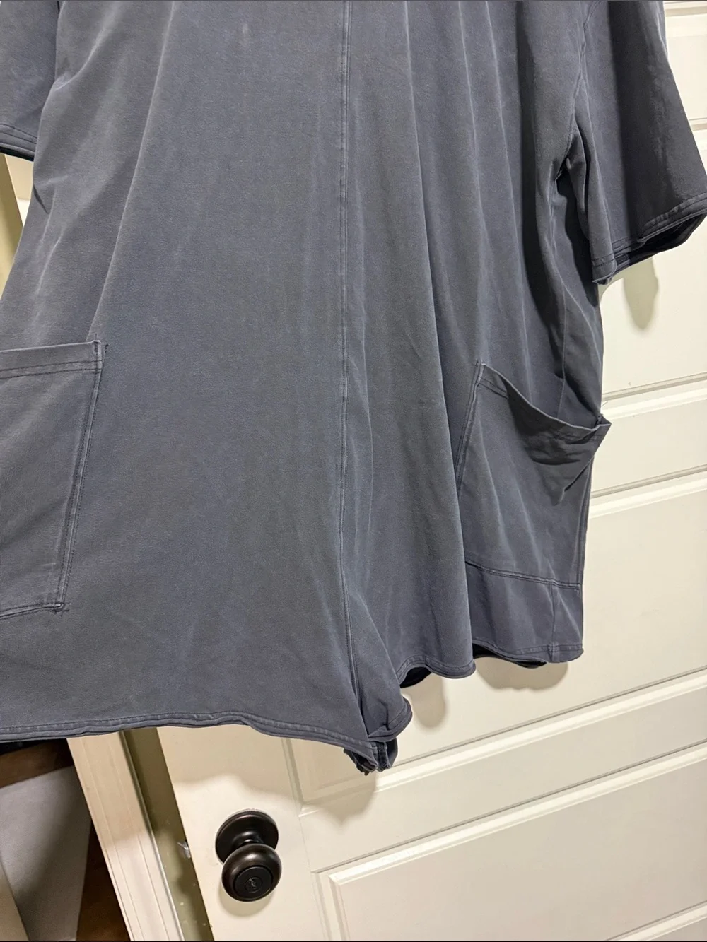 Free People hot shot Washed Black charcoal grey Oversized romper